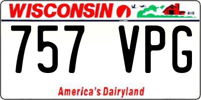 WI license plate 757VPG