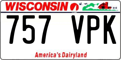 WI license plate 757VPK