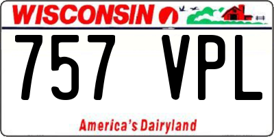 WI license plate 757VPL