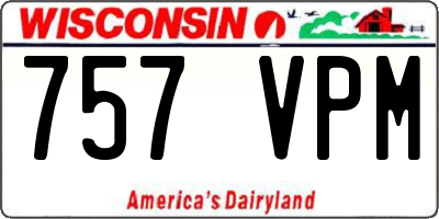 WI license plate 757VPM