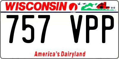 WI license plate 757VPP