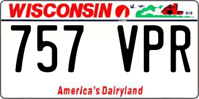WI license plate 757VPR