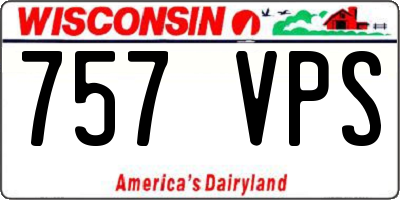 WI license plate 757VPS