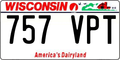 WI license plate 757VPT