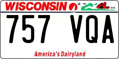 WI license plate 757VQA