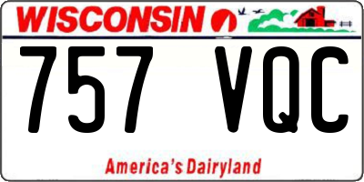 WI license plate 757VQC
