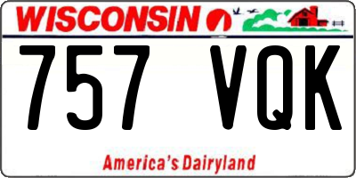 WI license plate 757VQK