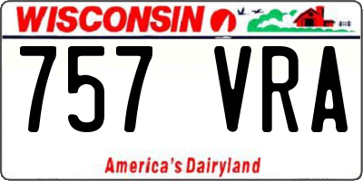 WI license plate 757VRA