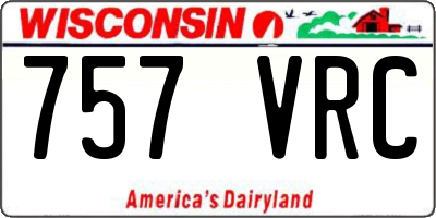 WI license plate 757VRC