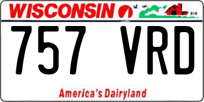 WI license plate 757VRD