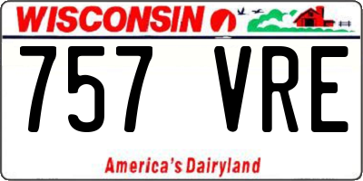 WI license plate 757VRE