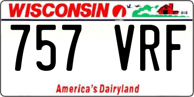 WI license plate 757VRF