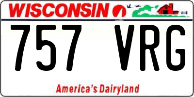 WI license plate 757VRG