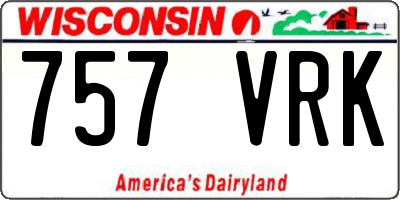 WI license plate 757VRK