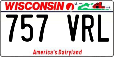 WI license plate 757VRL
