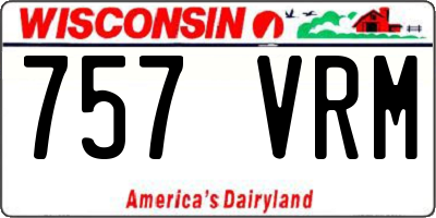 WI license plate 757VRM