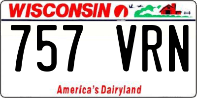 WI license plate 757VRN