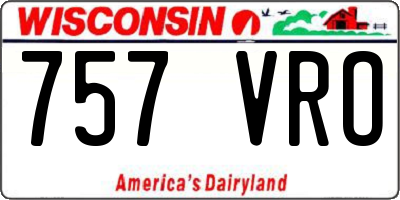 WI license plate 757VRO