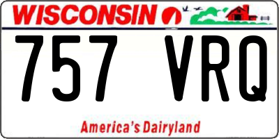 WI license plate 757VRQ