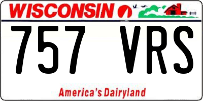 WI license plate 757VRS