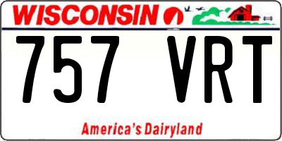 WI license plate 757VRT