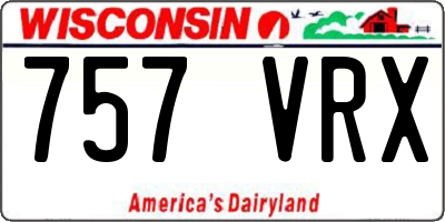 WI license plate 757VRX