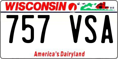 WI license plate 757VSA