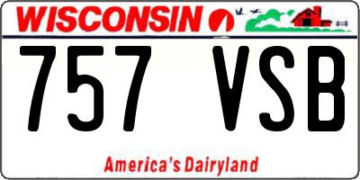 WI license plate 757VSB