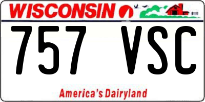 WI license plate 757VSC