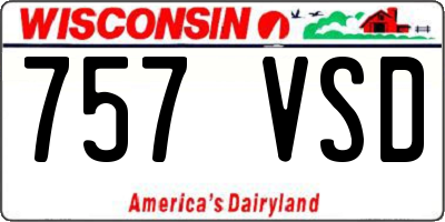 WI license plate 757VSD