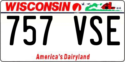 WI license plate 757VSE
