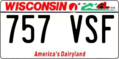 WI license plate 757VSF