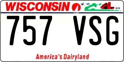 WI license plate 757VSG