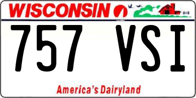 WI license plate 757VSI