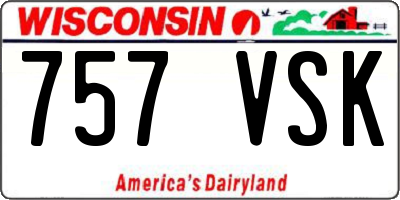 WI license plate 757VSK