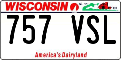 WI license plate 757VSL