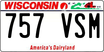 WI license plate 757VSM