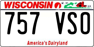 WI license plate 757VSO