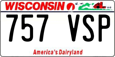 WI license plate 757VSP