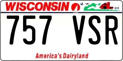 WI license plate 757VSR