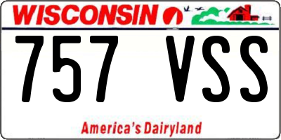 WI license plate 757VSS