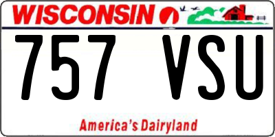 WI license plate 757VSU