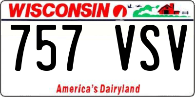 WI license plate 757VSV