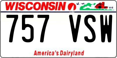 WI license plate 757VSW