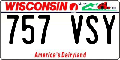 WI license plate 757VSY