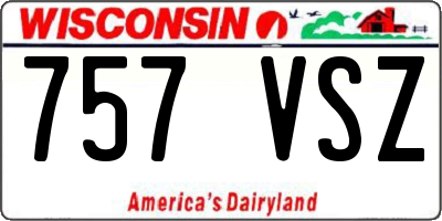 WI license plate 757VSZ