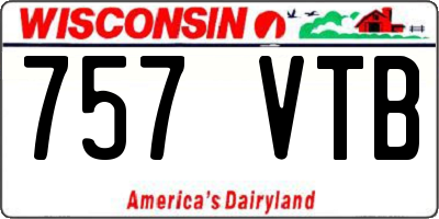 WI license plate 757VTB