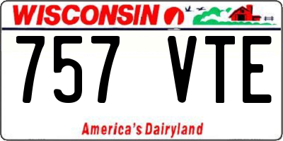 WI license plate 757VTE