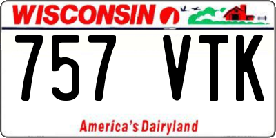 WI license plate 757VTK