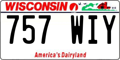 WI license plate 757WIY
